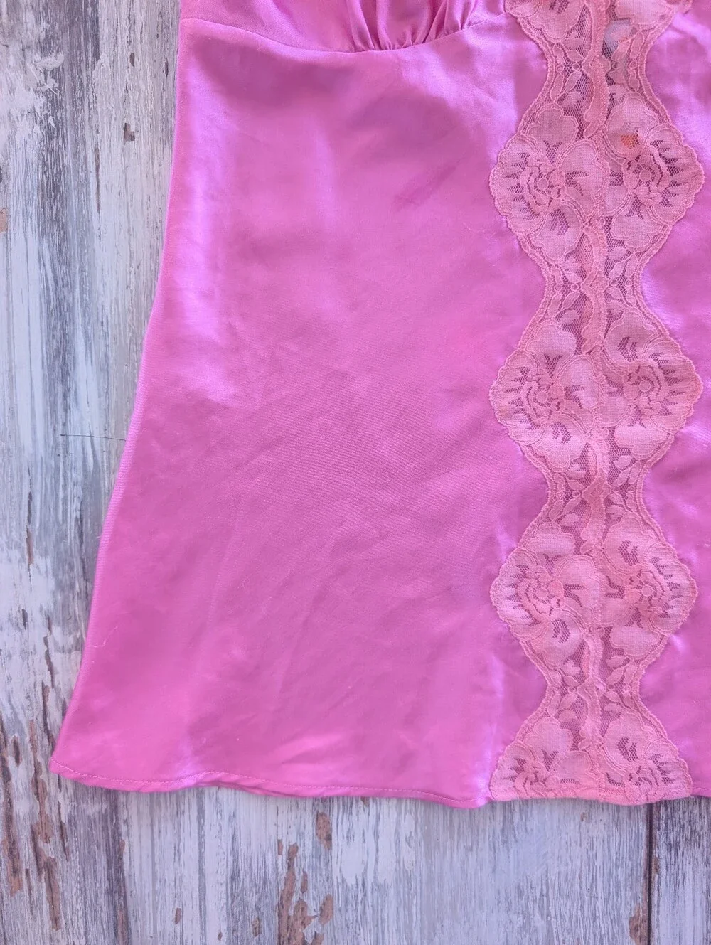 La Senza Pink Satin Lace Cami Top Y2K Lingerie Style Women's Small - Picture 3 of 7